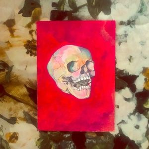 Red Rainbow Skull Wall Art